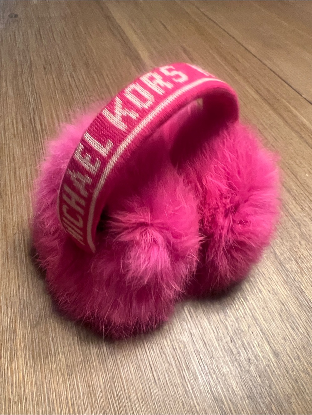 Michael Kors Hot Pink Faux Fur Ear Muffs